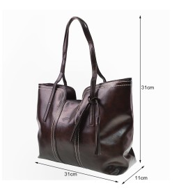 Large Capacity European and American Style Women's Single Shoulder Bag Brown