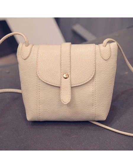 Fashion Women Solid Color PU Leather Messenger Bag Casual Female Crossbody Bag