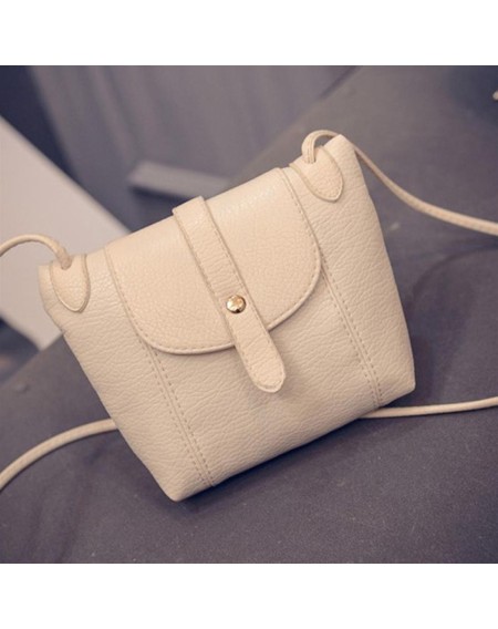 Fashion Women Solid Color PU Leather Messenger Bag Casual Female Crossbody Bag