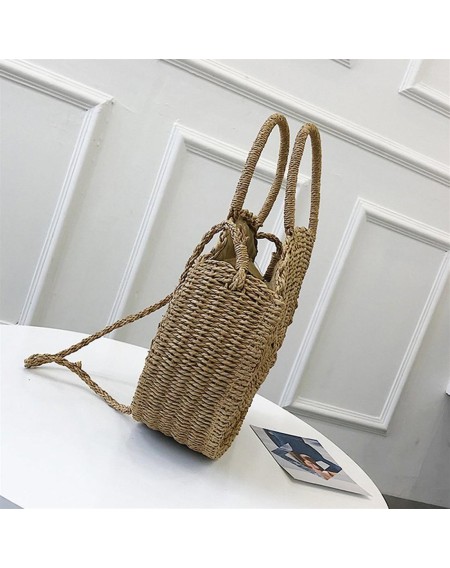 Women Straw Braided Weave Totes Bag Summer Casual Beach Handbags Rattan Bag