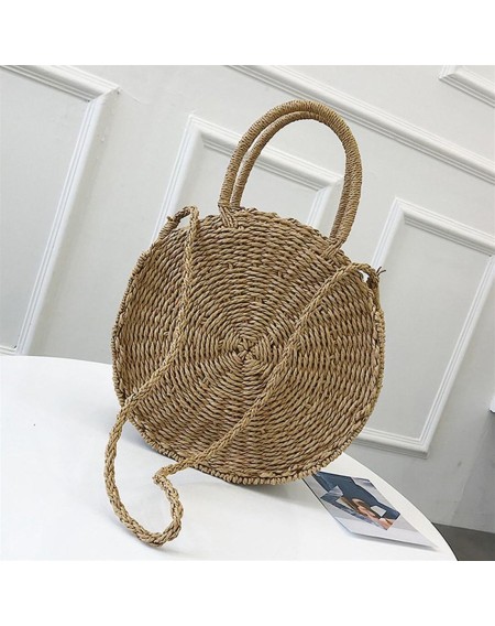 Women Straw Braided Weave Totes Bag Summer Casual Beach Handbags Rattan Bag