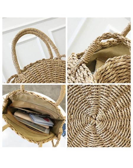 Women Straw Braided Weave Totes Bag Summer Casual Beach Handbags Rattan Bag