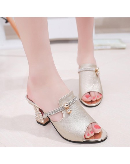 Summer Slippers Piscine Mouth High Heel With Waterproof Platform Slippers