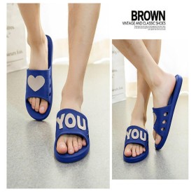 Men Women Summer Slippers Non-slip Indoor Outdoor Couple Slippers Love Heart