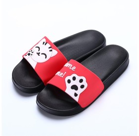 Soft Soled Men Women Summer Slippers Cute Cat Pattern Non-slip Couple Slippers