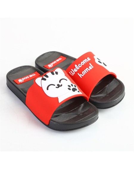 Soft Soled Men Women Summer Slippers Cute Cat Pattern Non-slip Couple Slippers