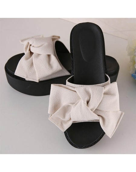 Fashion Large Bowknot Sandals Slippers Women Platform Shoes Summer Beach Shoes