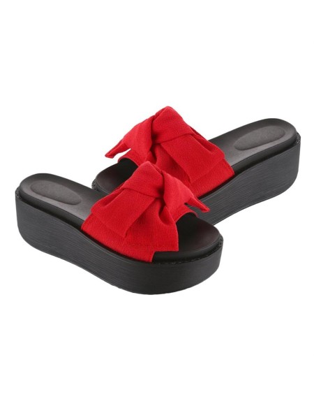 Fashion Large Bowknot Sandals Slippers Women Platform Shoes Summer Beach Shoes