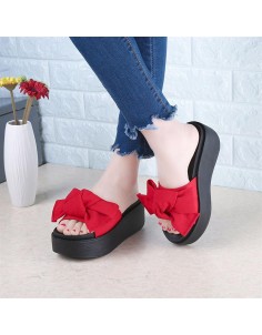 Fashion Large Bowknot Sandals Slippers Women Platform Shoes Summer Beach Shoes