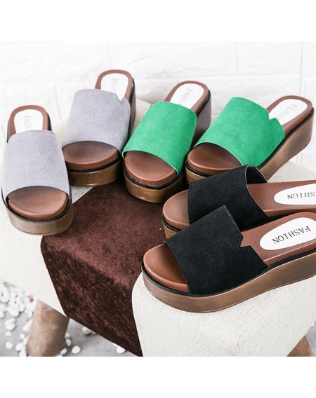 High Sandals Slippers Thick Muffin Sole Slippers Summer Fashion Female Shoes