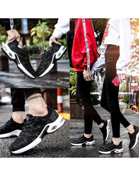 Casual Women Men Couples Outdoor Sport Knitted Air Cushion Sneaker Shoes