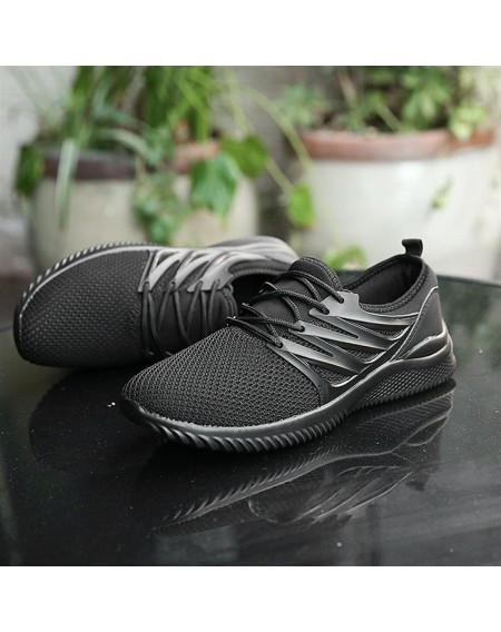 Fly Line Mesh Upper Breathable Sneakers Anti-skid Casual Sports Shoes For Men