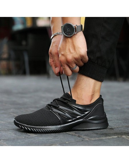 Fly Line Mesh Upper Breathable Sneakers Anti-skid Casual Sports Shoes For Men