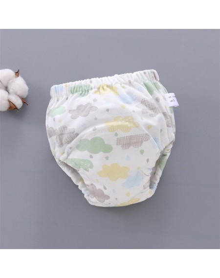 Baby training pants can be washed 6 layers of gauze urine cloth learning pants light green cloud light green 100 (12-24 kg baby) M