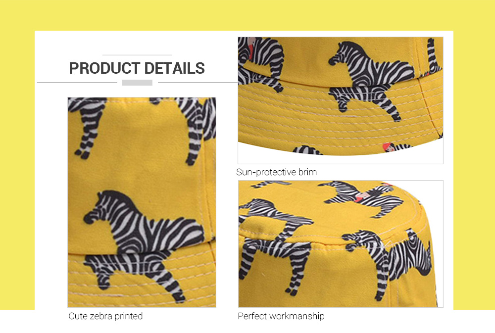 Cartoon Zebra Pattern Bucket Hat