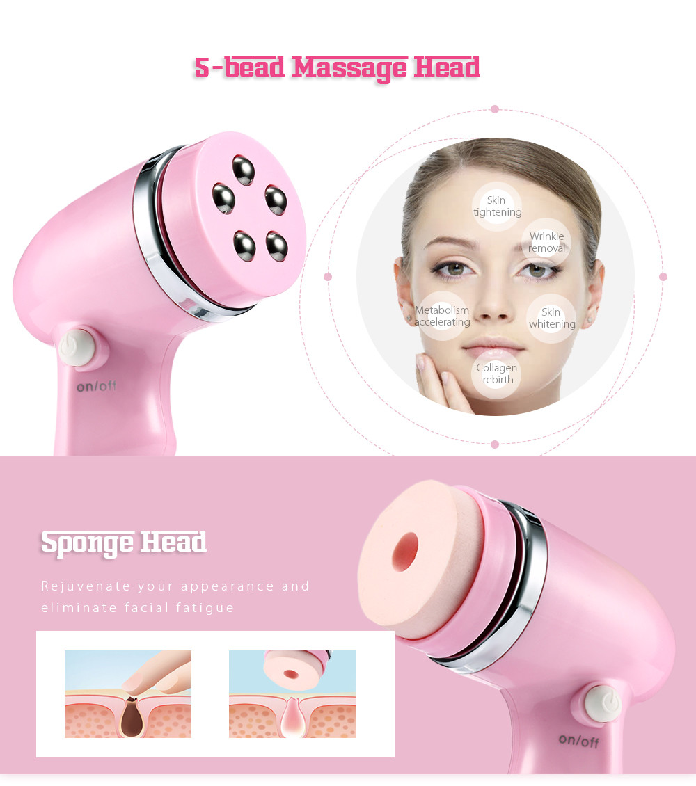 4 in 1 Electric Face Cleaning Brush Pore Cleaner Facial Exfoliator Skin Spa Beauty Care Massager