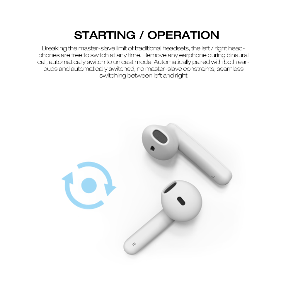 Hello 1 Bluetooth Earphones True Wireless Hi-Fi Stereo Sound Earbuds