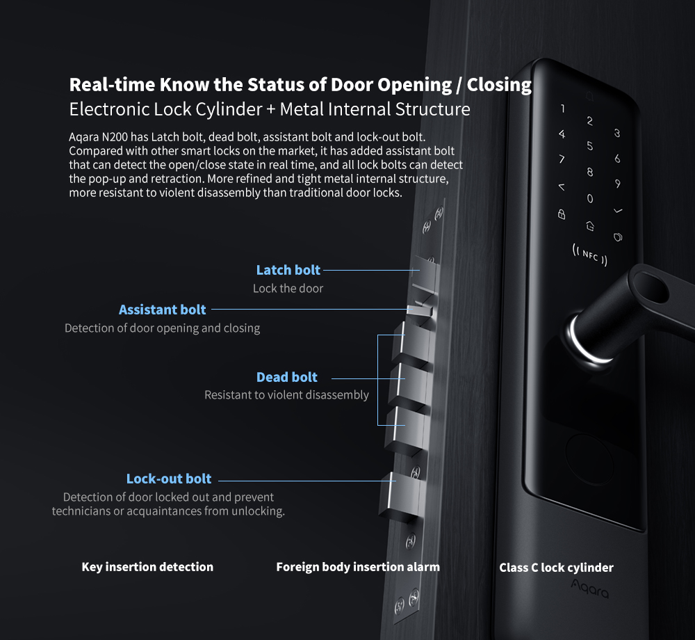 Aqara N200 Smart Door Lock - Black