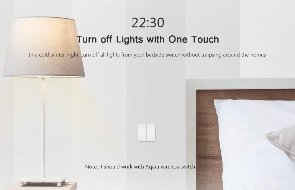 Aqara Smart Light Control Fire Wire and Zero Line Double Key Version - Milk white